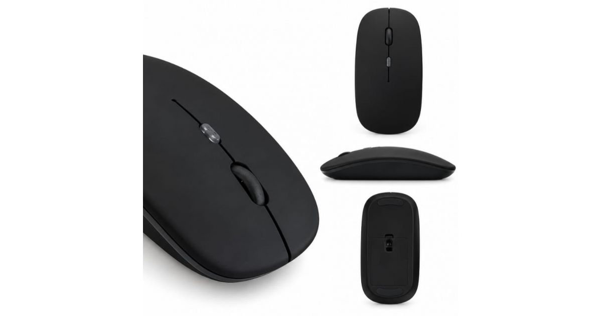 Plain black computer mouse - Black | DotDune